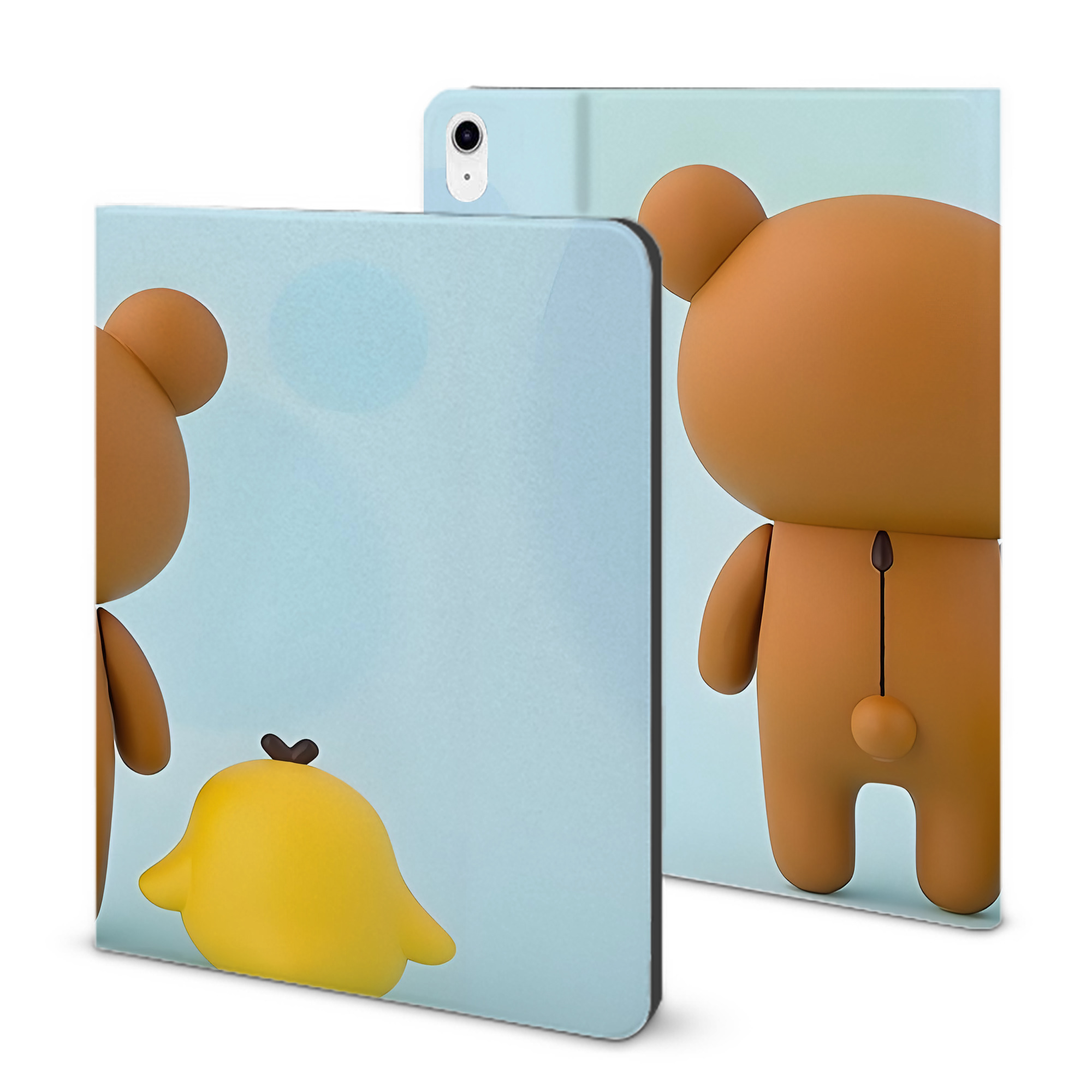 （画像用） リラックマ リラックマ キイロイトリ Rilakkuma Korilakkuma Kiiroitori IPad ケース ブック型 PUレザー TPU 耐衝撃 軽量 薄型 ペン収納なし 全面保護 IPad 各モデル対応